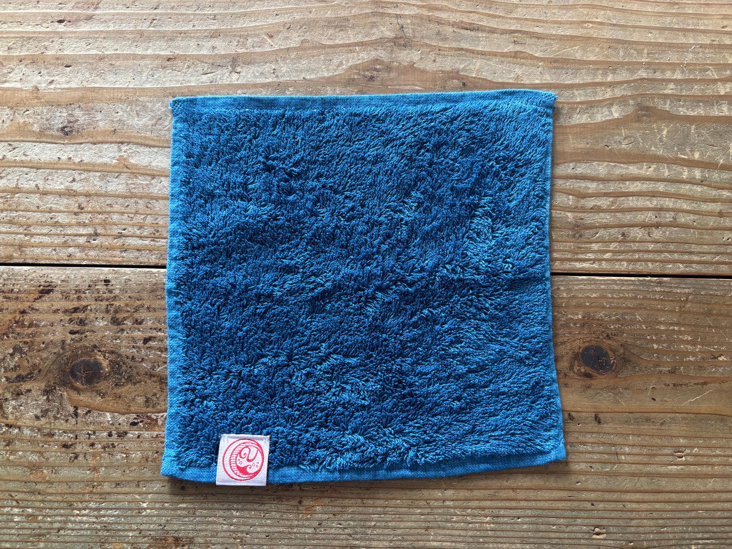 Organic cotton towel handkerchief, blue