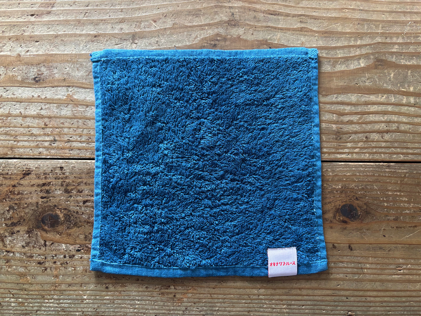 Organic cotton towel handkerchief, blue
