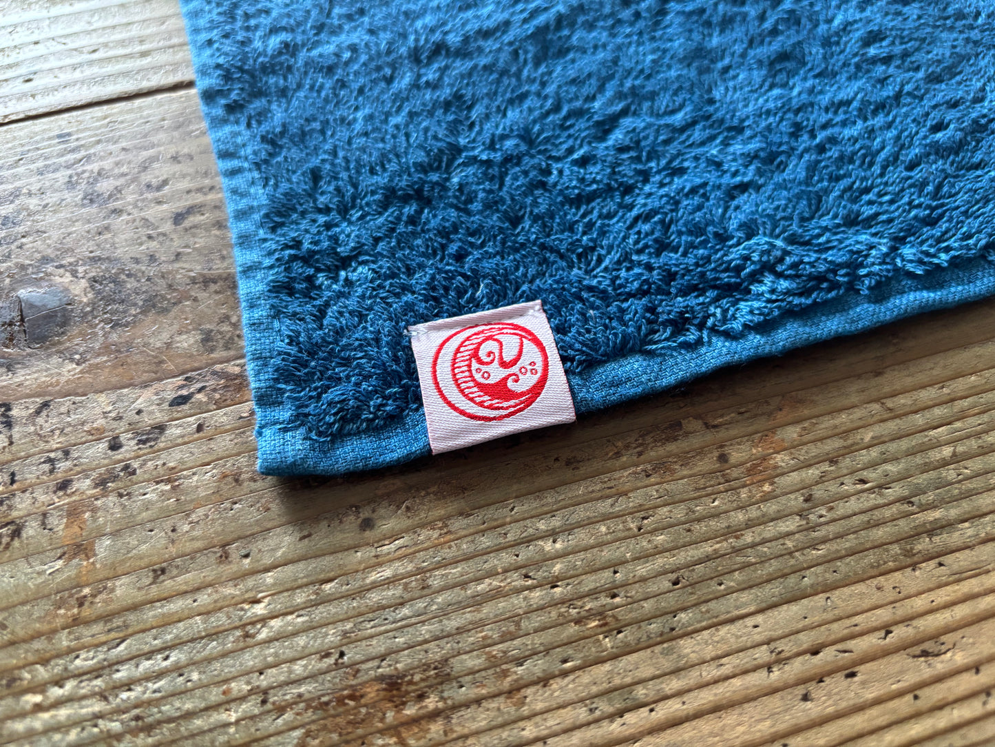 Organic cotton towel handkerchief, blue